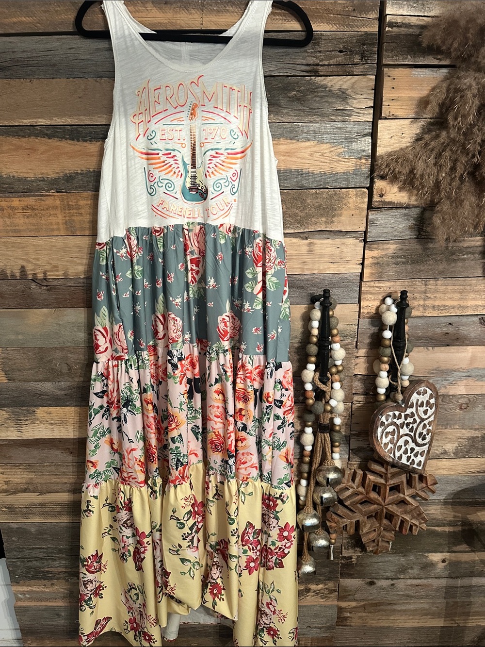 Aerosmith Floral Tiered Maxi Dress - Multi runs big and long free people inspire